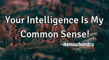 Your Intelligence Is My Common Sense!