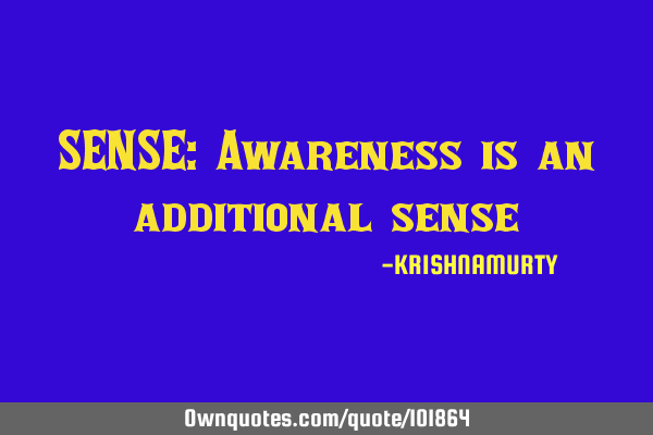 SENSE: Awareness is an additional