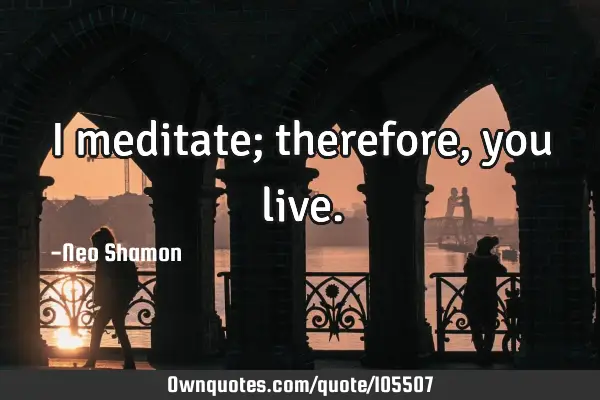 I meditate; therefore, you