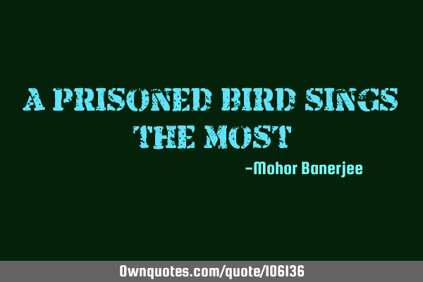 A prisoned bird sings the