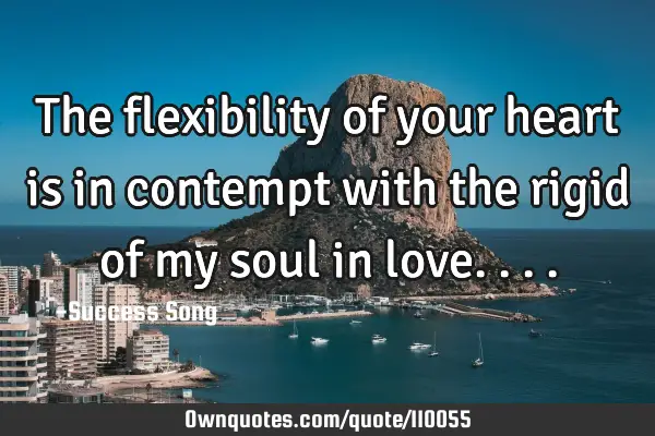 The flexibility of your heart is in contempt with the rigid of my soul in