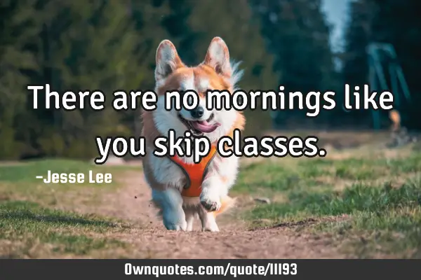 There are no mornings like you skip