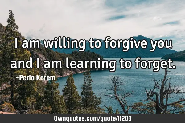 I am willing to forgive you and I am learning to