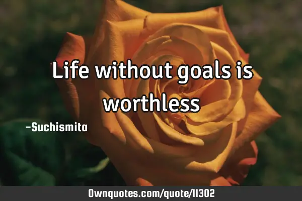 Life without goals is