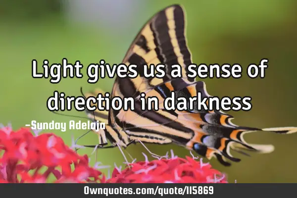 Light gives us a sense of direction in