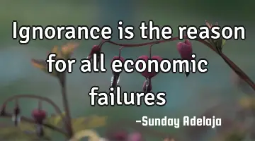 Ignorance is the reason for all economic failures