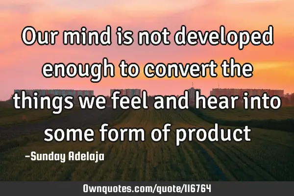 Our mind is not developed enough to convert the things we feel and hear into some form of