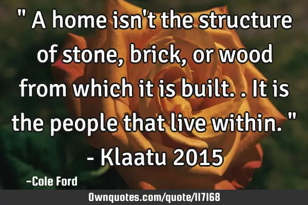" A home isn
