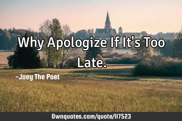 Why Apologize If It