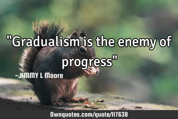 "Gradualism is the enemy of progress"