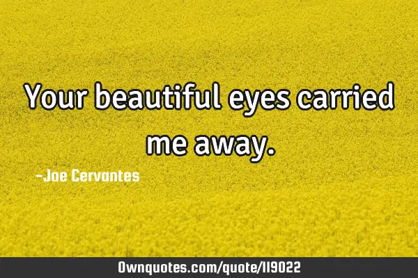 Your beautiful eyes carried me