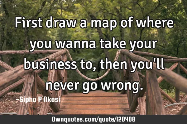 First draw a map of where you wanna take your business to, then you