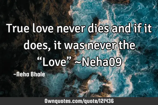 True love never dies and if it does , it was never the “Love” ~Neha09