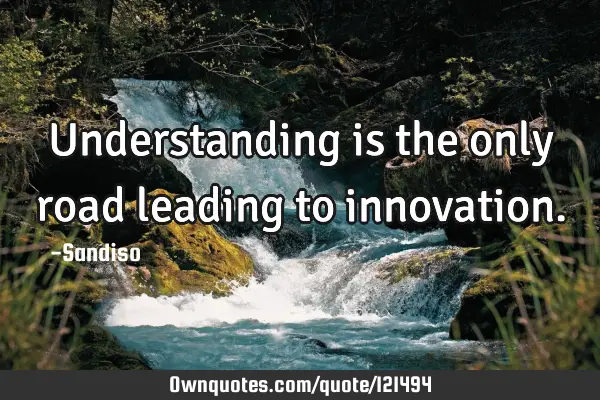 Understanding is the only road leading to