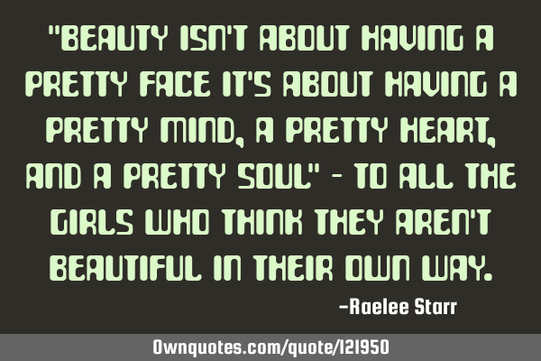 "Beauty isn