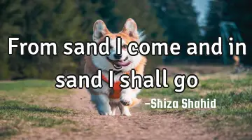 from sand I come and in sand I shall