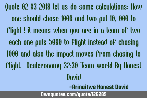 Quote 02-03-2018 let us do some calculations: How one should chase 1000 and two put 10,000 to