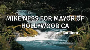 MIKE NESS FOR MAYOR OF HOLLYWOOD CA