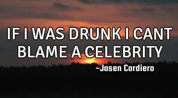 IF I WAS DRUNK I CANT BLAME A CELEBRITY