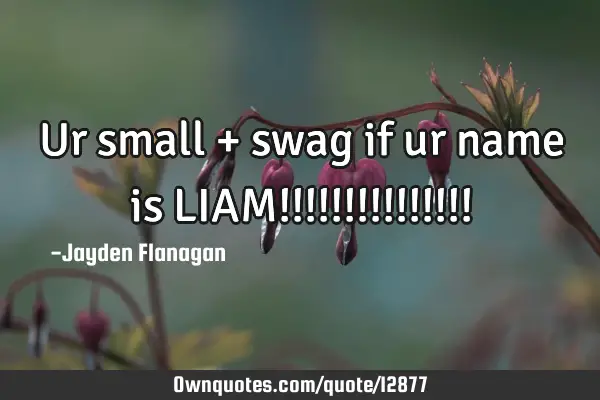Ur small + swag if ur name is LIAM!!!!!!!!!!!!!!!