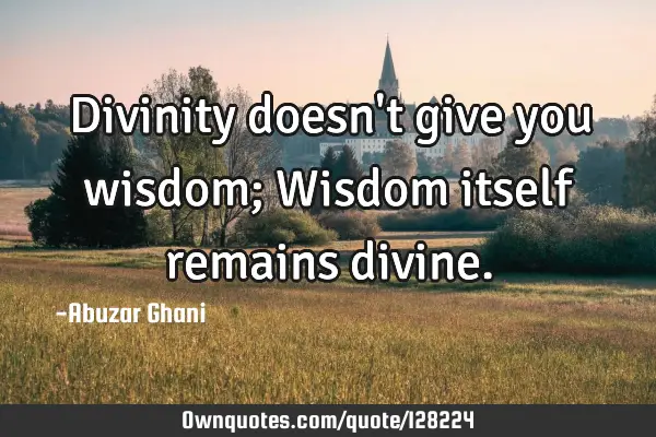 Divinity doesn