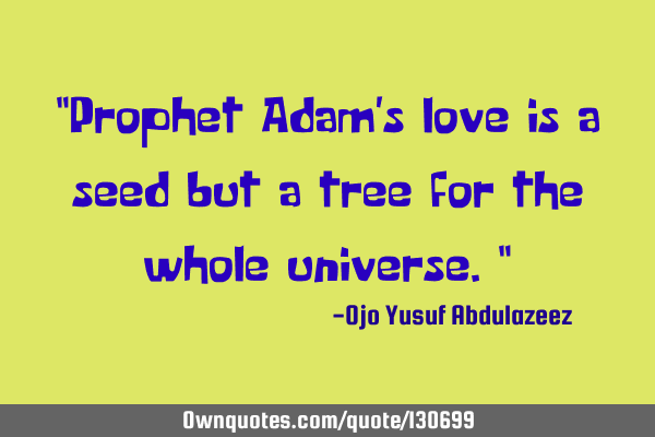 "Prophet Adam