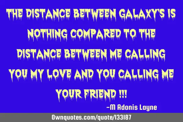 The distance between galaxy