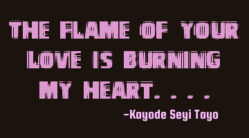 The flame of your love is burning my heart....
