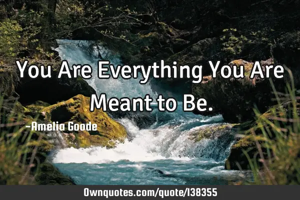 You Are Everything You Are Meant to B