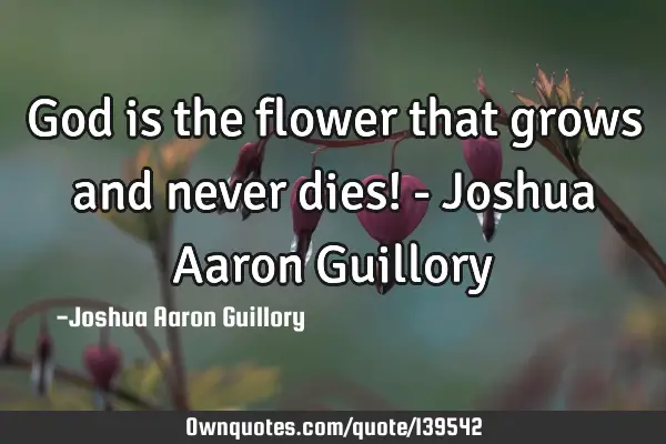 God is the flower that grows and never dies! - Joshua Aaron G
