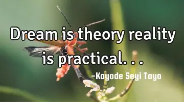 Dream is theory reality is practical...