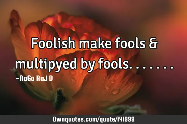 Foolish make fools & multipyed by