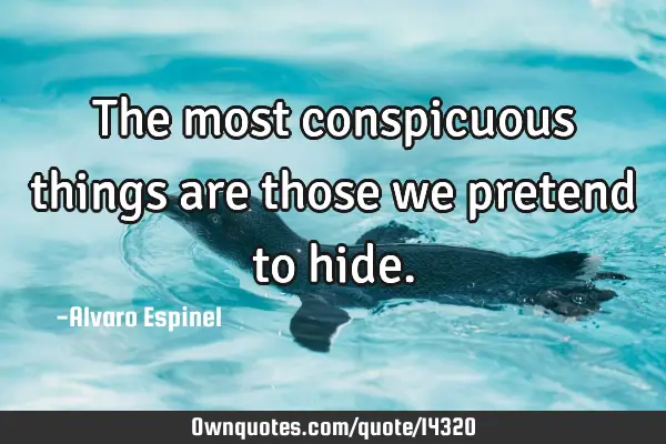The most conspicuous things are those we pretend to