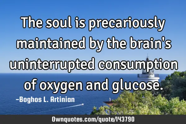 The soul is precariously maintained by the brain