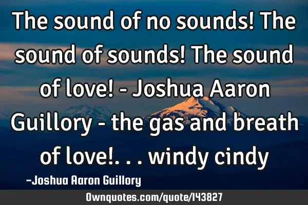 The sound of no sounds! The sound of sounds! The sound of love! - Joshua Aaron Guillory - the gas
