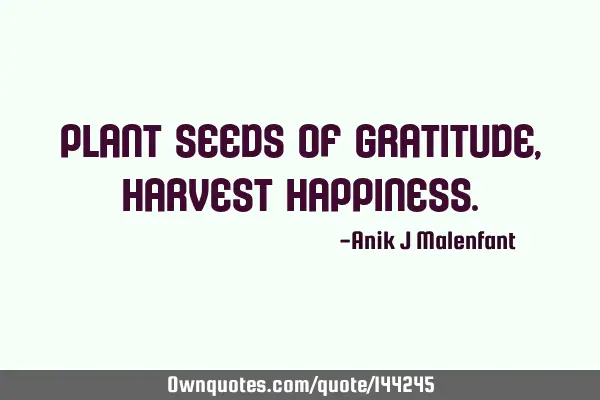 Plant Seeds of Gratitude, Harvest H