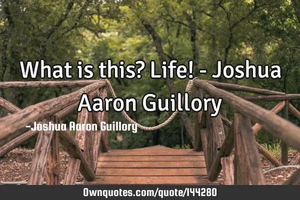 What is this? Life! - Joshua Aaron G