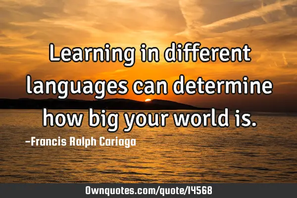 Learning in different languages can determine how big your world