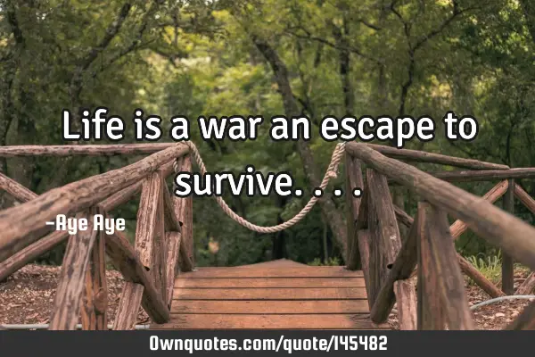 Life is a war an escape to