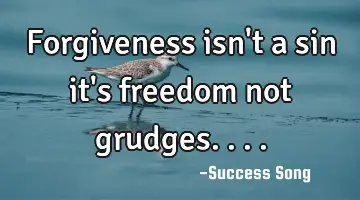 Forgiveness isn't a sin it's freedom not grudges....