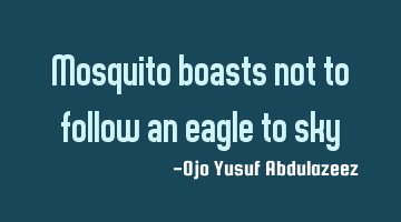 Mosquito boasts not to follow an eagle to sky