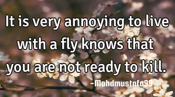 • It is very annoying to live with a fly knows that you are not ready to kill.