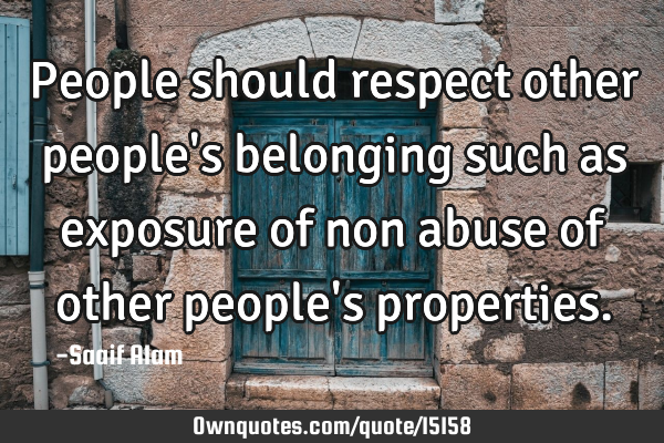 People should respect other people