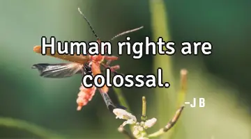 Human rights are colossal.