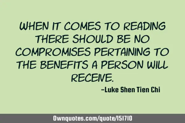 When it comes to reading there should be no compromises pertaining to the benefits a person will