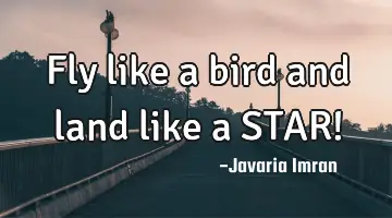 Fly like a bird and land like a STAR!