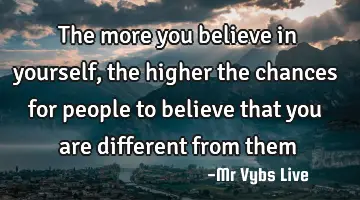 The more you believe in yourself, the higher the chances for people to believe that you are