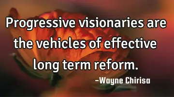 Progressive visionaries are the vehicles of effective long term