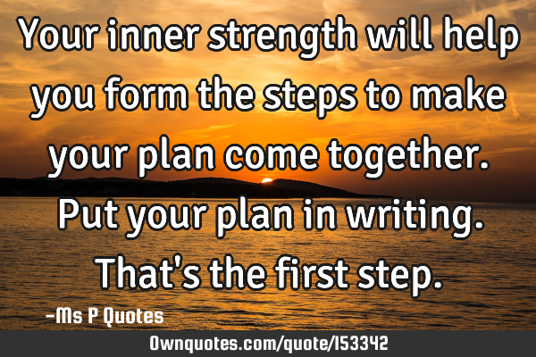 Your inner strength will help you form the steps to make your plan come together. Put your plan in