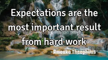 Expectations are the most important result from hard